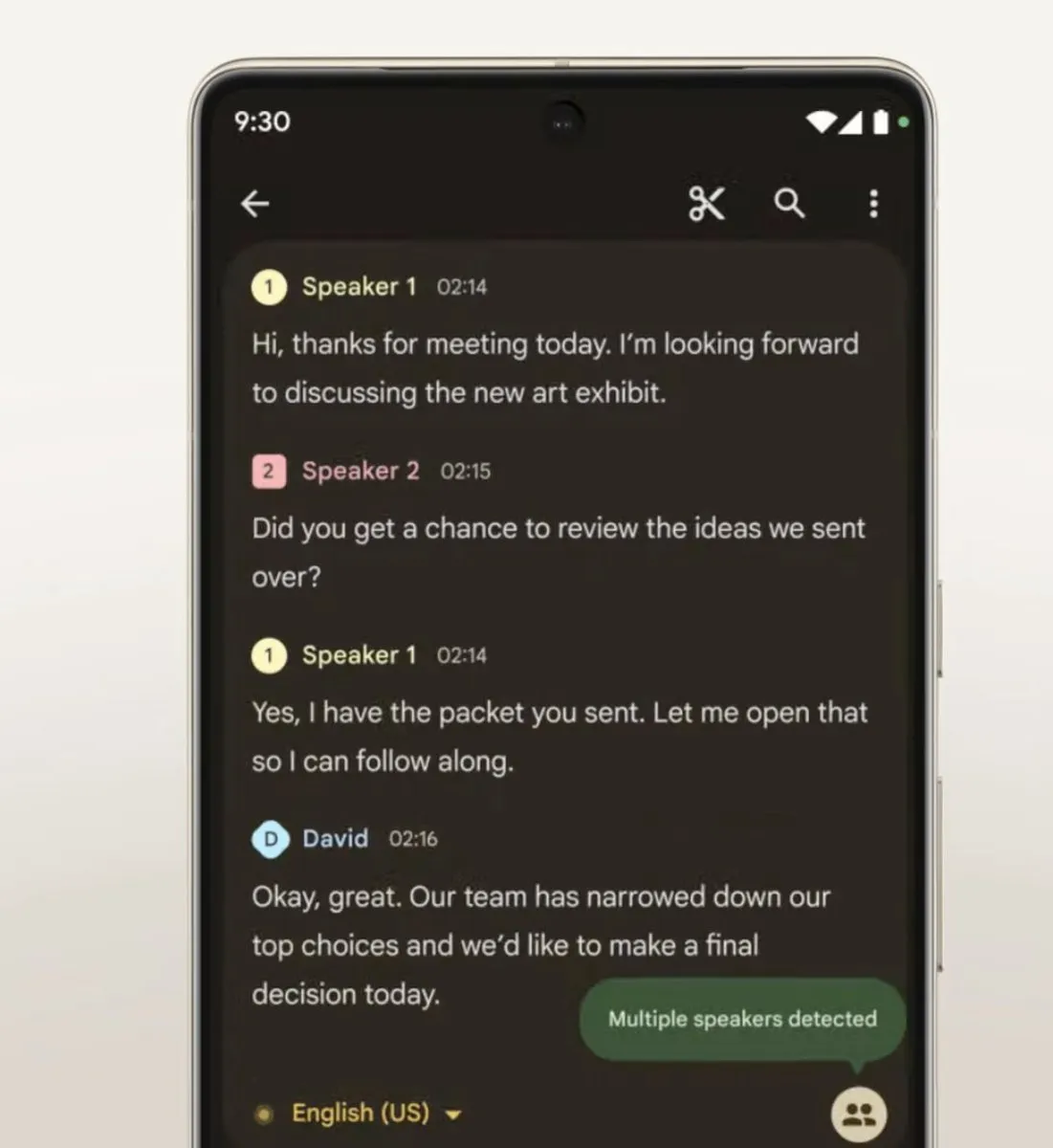 App de grabadora con identificación de personas
