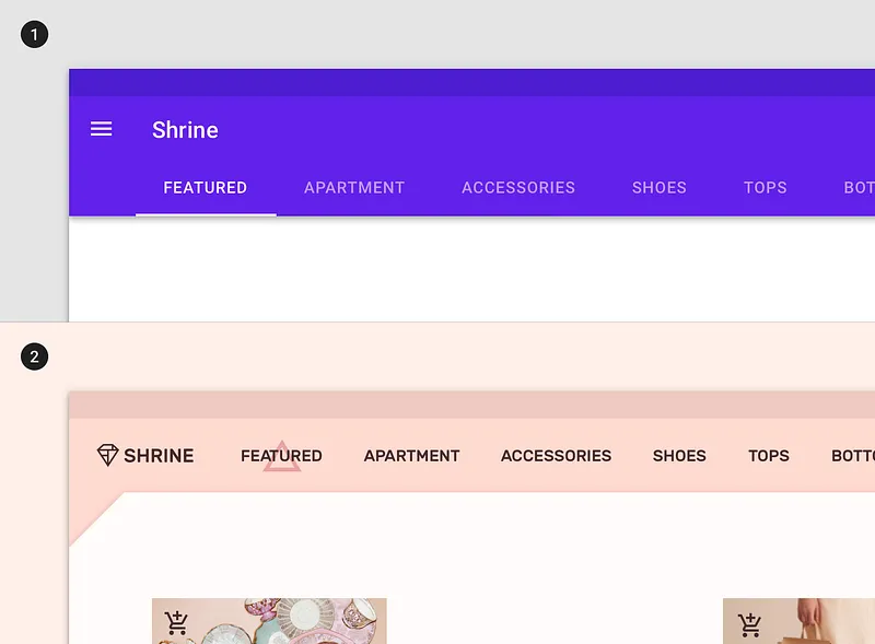 Components without customization vs components costumized