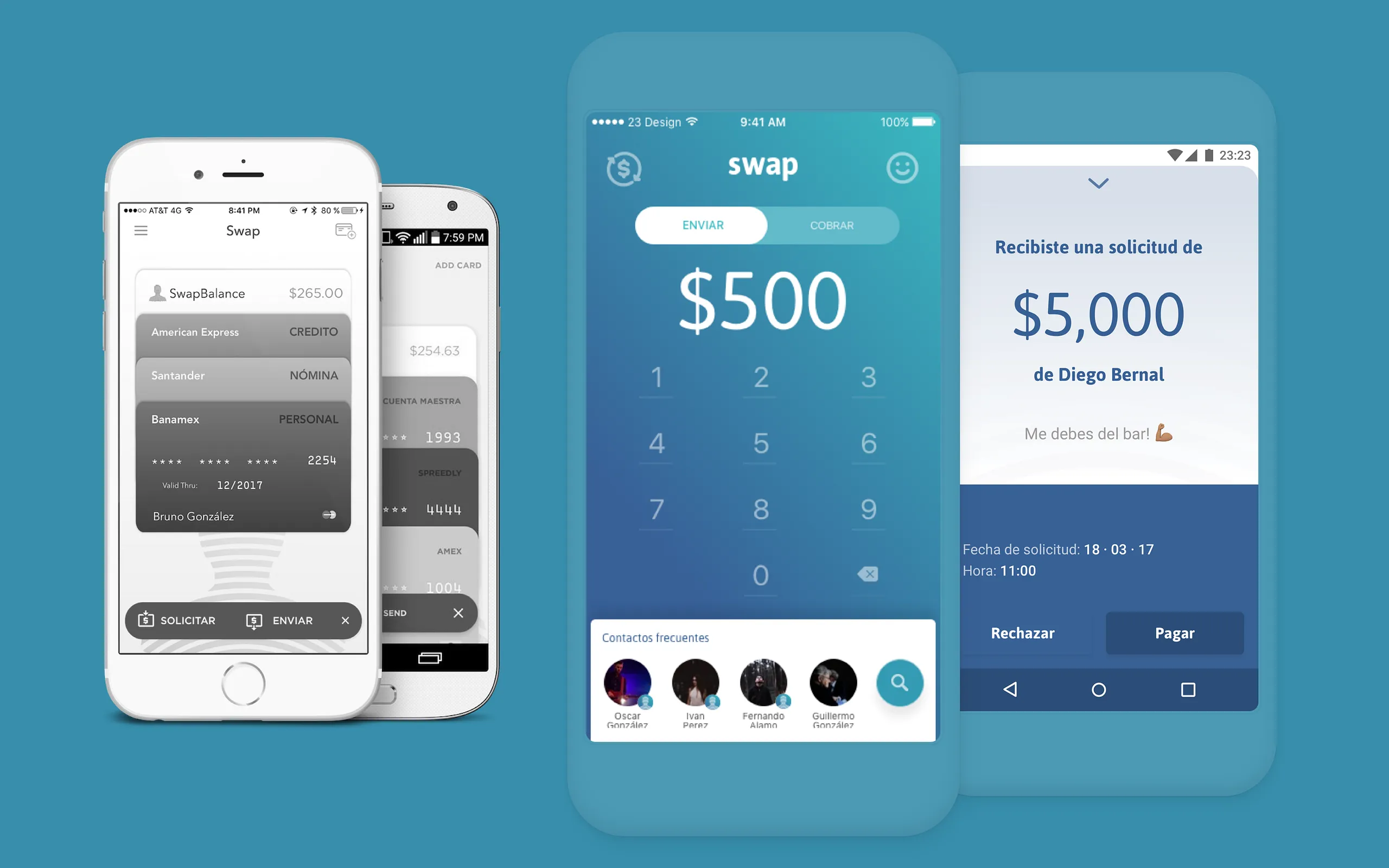 Swap lets you send and receive money. All from your mobile device.