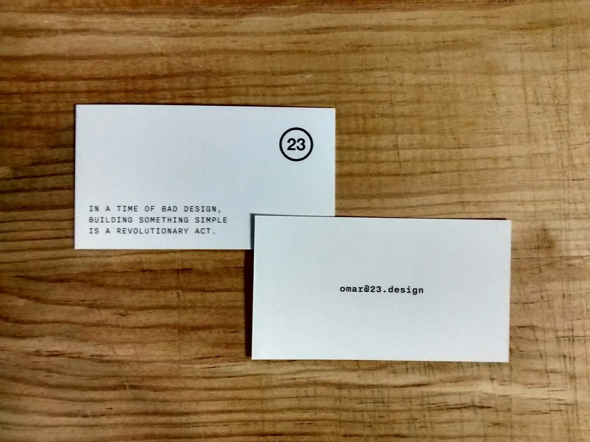 Las únicas tarjetas de presentación de 23design