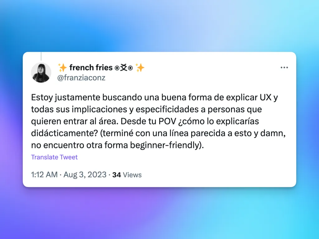 La pregunta de Franzia en Twitter